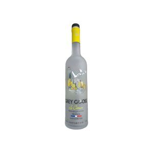 Grey Goose Le Citron Lemon Flavored Vodka 750 ml Empty Bottle Frosted